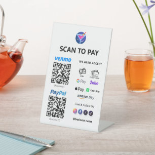 Expositor En L Pago de código QR múltiple Análisis blanco a pag