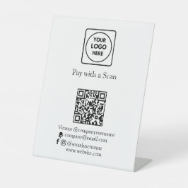 Expositor En L Pago de código QR | Personalizado Zelle PayPal Bus