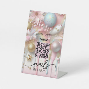 Expositor En L Pago de código QR por venta de uñas   Escanear par