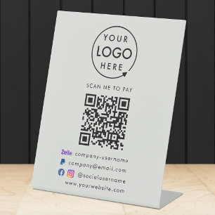 Expositor En L Pago de código QR Zelle Paypal Payment Business