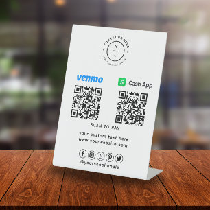 Expositor En L Pago de dos códigos QR Escanear para pagar Log