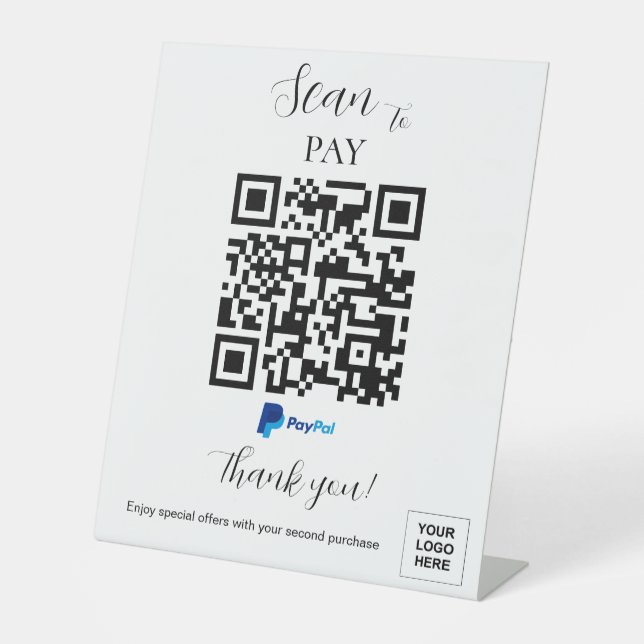 Expositor En L Pago personalizado Código QR Moderno (Anverso)