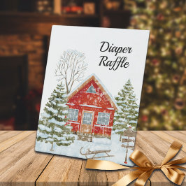Expositor En L Paisaje invernal Red House Diaper Raffle
