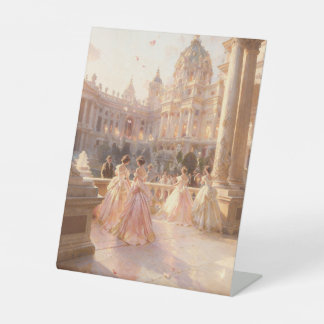 Expositor En L Palacio de Baile Elegante - Pintura al óleo vintag