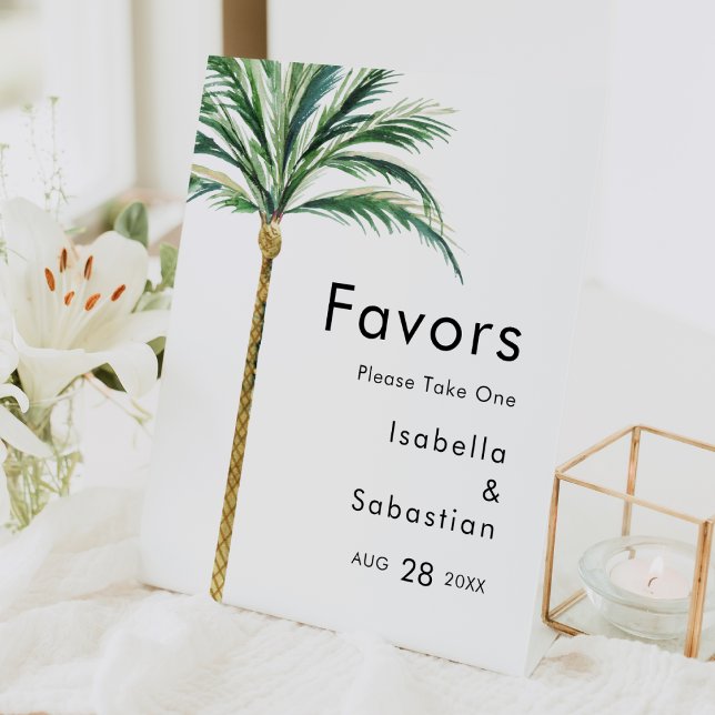 Expositor En L Palm Tree Destination Wedding Favors (Subido por el creador)