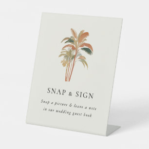 Expositor En L Palm Trees Tropicales Pastel Boho Boda Signatura