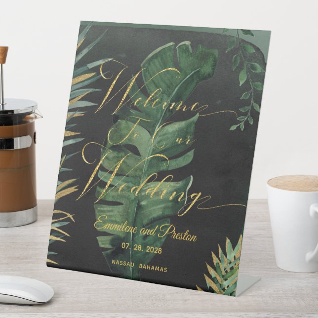 Expositor En L Palm Tropical Bienvenidos A Nuestro Boda (In Situ)