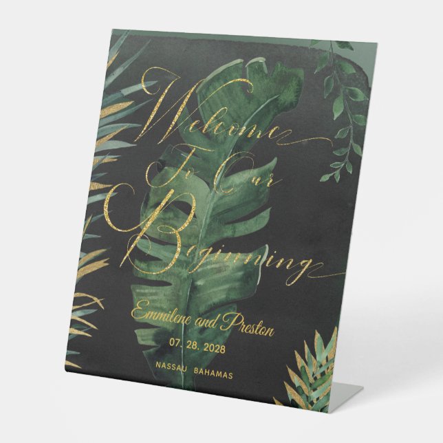 Expositor En L Palm Tropical Bienvenidos A Nuestro Comienzo (Anverso)