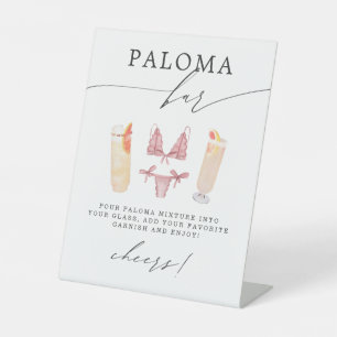 Expositor En L Paloma Bar Panties & Palomas Bridal Shower