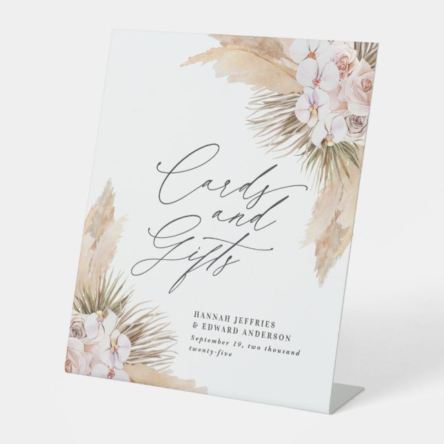 Expositor En L Pampas botánicas secas tipo botánico natural (Anverso)