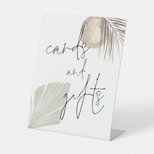 Expositor En L Pampas Grass Cards Gifts Script Boda (Anverso)