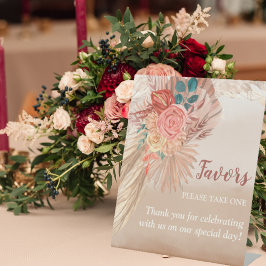 Expositor En L Pampas Grass Terracotta Boho Moda Wedding Party