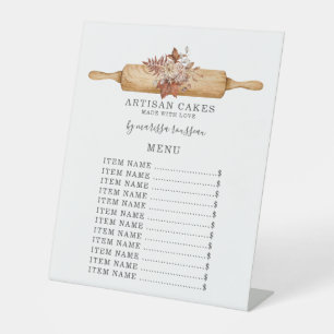 Expositor En L Panadería Pastelería Chef Acuarela Floral Rollo Pi