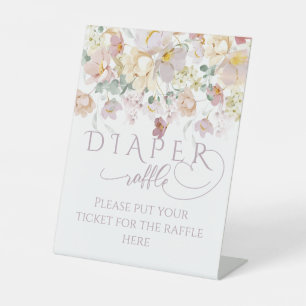 Expositor En L pañal Baby Shower de Chica morado de flor silvestr