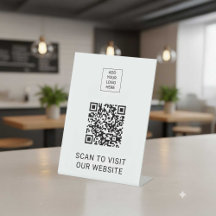 Pantalla de código QR Minimalista con logotipo de 