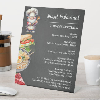 Expositor En L Pantalla de menú de restaurante o cafetería