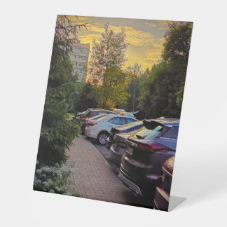 Expositor En L Pantalla Pedestal de silencio dorado - Personaliza