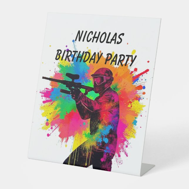 Expositor En L Papel de nombre personalizado de cumpleaños (Anverso)