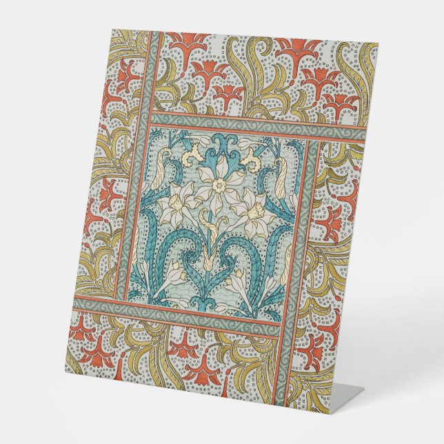 Expositor En L Papel tapiz de flores de Daffodil chintz art nouve (Anverso)