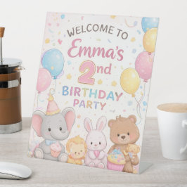 Expositor En L Paquete de cartel de bienvenida para cumpleaños de