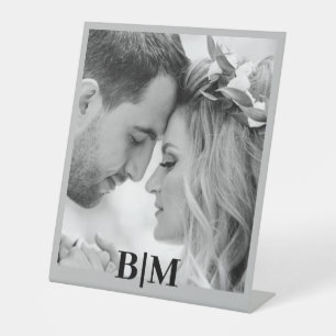 Expositor En L Parejas Iniciales Monograma de fotografía retro