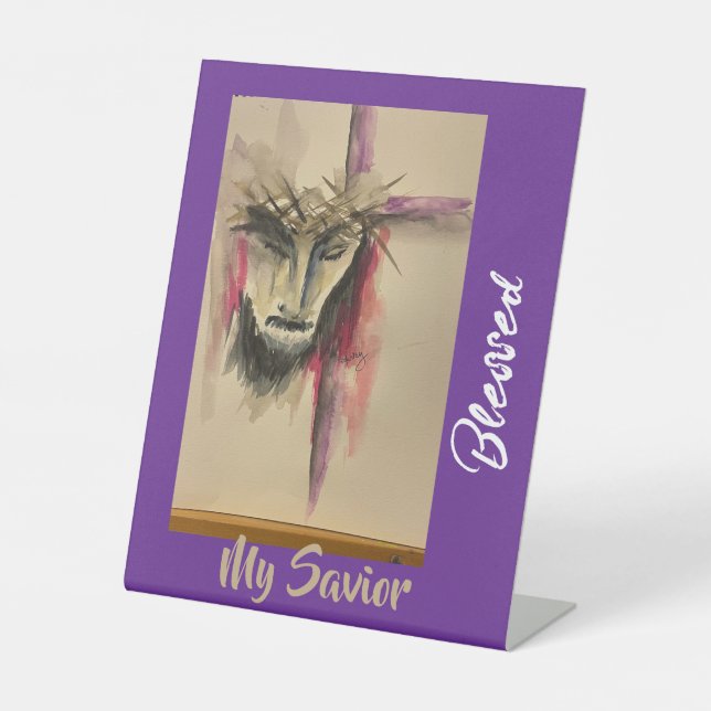 Expositor En L Passion of Christ Pedestal Sign (Anverso)