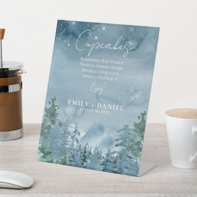 Expositor En L Pastel Boda de las montañas azul oscuro y oscuro r (In Situ)