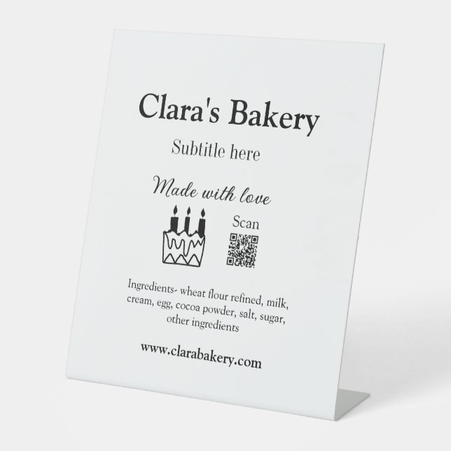 Expositor En L Pastel de panadería agregar ingredientes hechos co (Anverso)