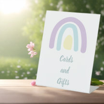 Pastel lilac Minty Rainbow Baby Shower Cards