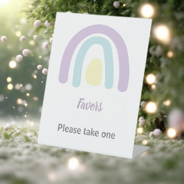 Expositor En L Pastel lilac Rainbow Baby Shower Favors