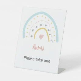 Expositor En L Pastel Pink Blue Rainbow Guest Book Fiesta de cump