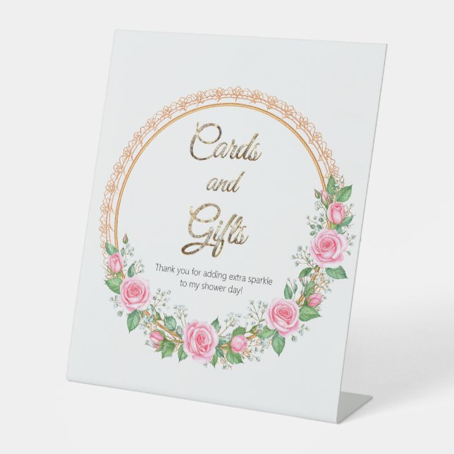Expositor En L Pastel Pink Roses & Baby’s Breath Cards & Gifts (Anverso)
