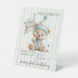 Expositor En L Pastel Teddy Bear Birthday