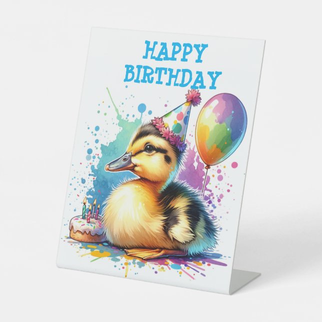 Expositor En L PATITO ADORABLE desea feliz cumpleaños (Anverso)