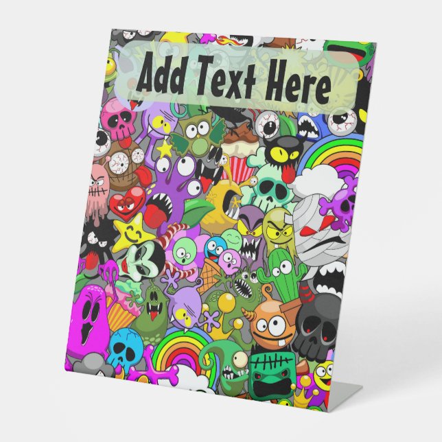 Expositor En L Patrón de Halloween de personajes adorables (Anverso)