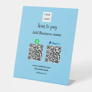 Expositor En L Paypal Cashapp scan para pagar QR añadir nombre de