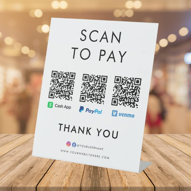 Expositor En L Paypal Venmo Cash App Scan para pagar código QR en (Subido por el creador)