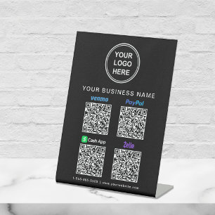 Expositor En L Paypal Venmo CashApp Zelle QR Code Logo Negro