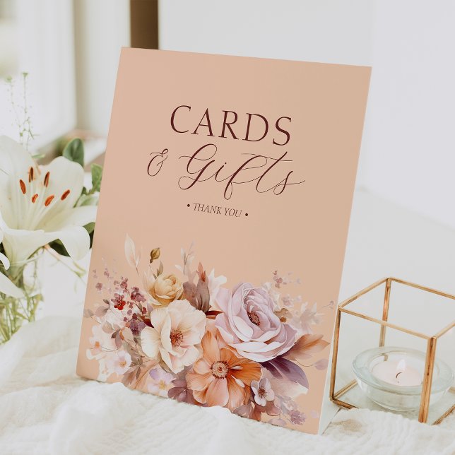 Expositor En L Peach Floral Fall Baby Shower Cards & Gifts (Subido por el creador)