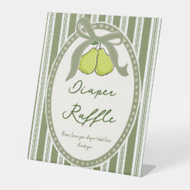 Expositor En L Pear sage green retro baby shower diapper raffle