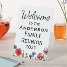 Pedestal de bienvenida personalizado para reunión 