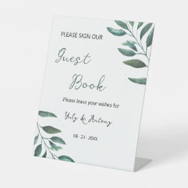 Expositor En L Pedestal de libro de invitados de estética botánic