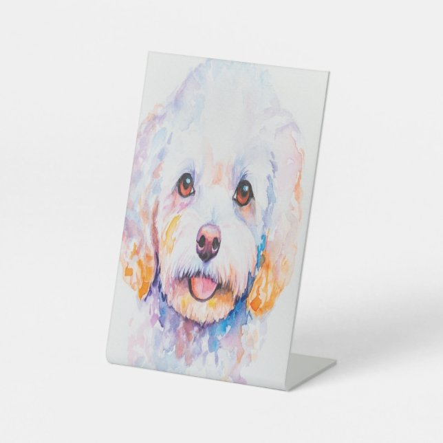 Expositor En L Pedestal estilo acuarela perrito (Anverso)