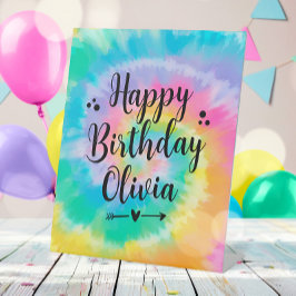 Expositor En L Pedestal Rótulo del partido de cumpleaños "Tie Dye