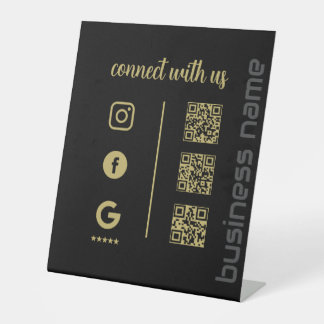 Expositor En L Pedestal Sign – Connect With Us QR Display (B)