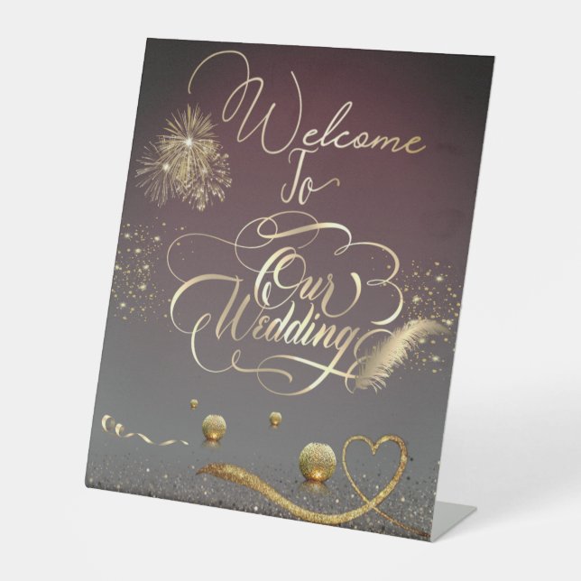 Expositor En L Pedestal Sign de boda con velas (Anverso)