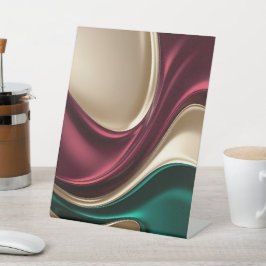 Expositor En L Pedestal sign in stylish abstract graphic