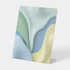 Expositor En L Pedestal sign in stylish abstract graphic