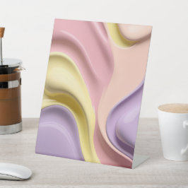 Expositor En L Pedestal sign in stylish abstract graphic