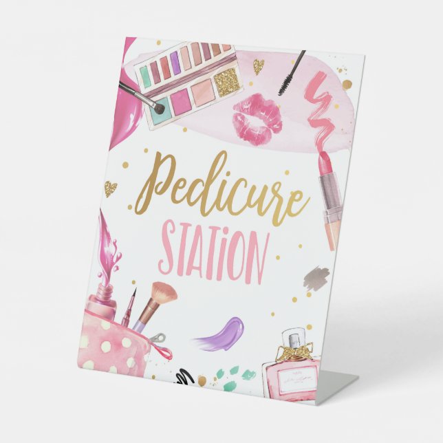 Expositor En L Pedicure Station Spa Fiesta Makeup Glamour Cumplea (Anverso)